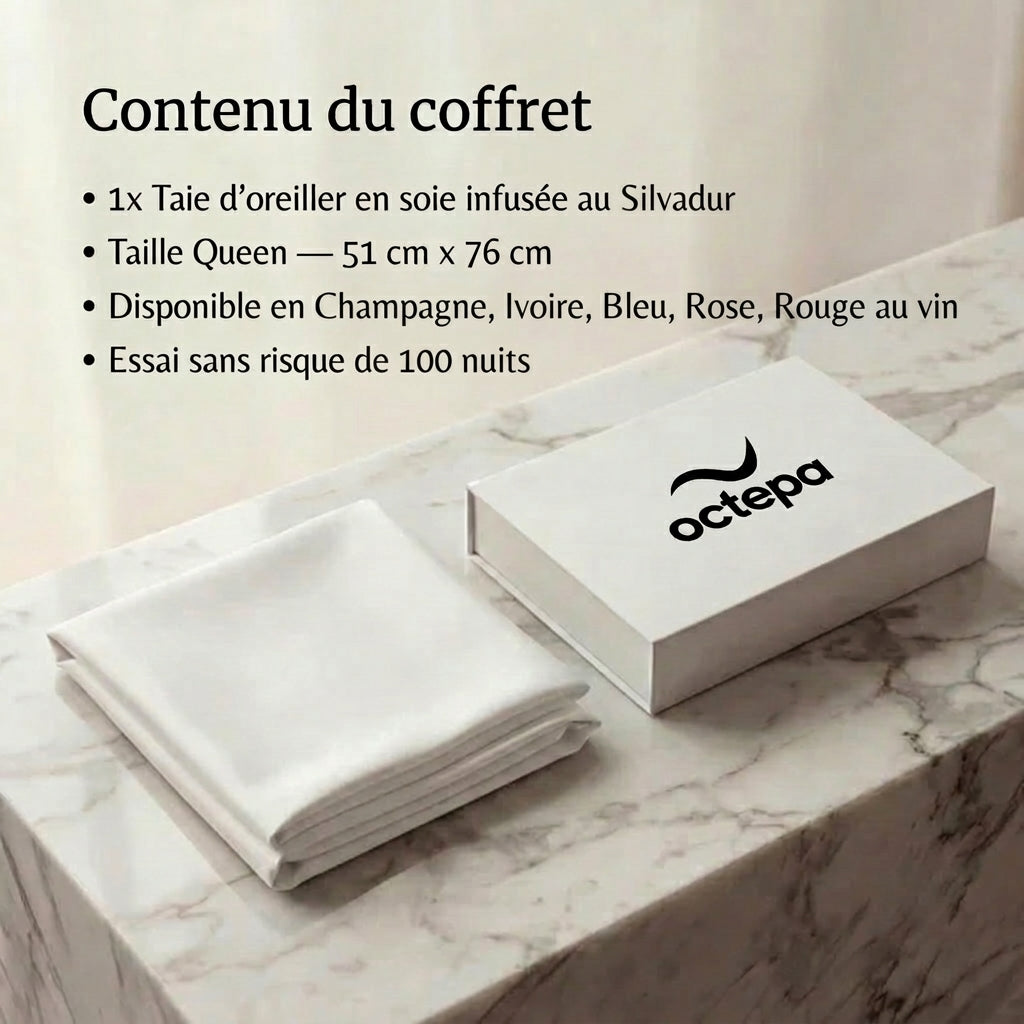 Taie d'oreiller en soie premium